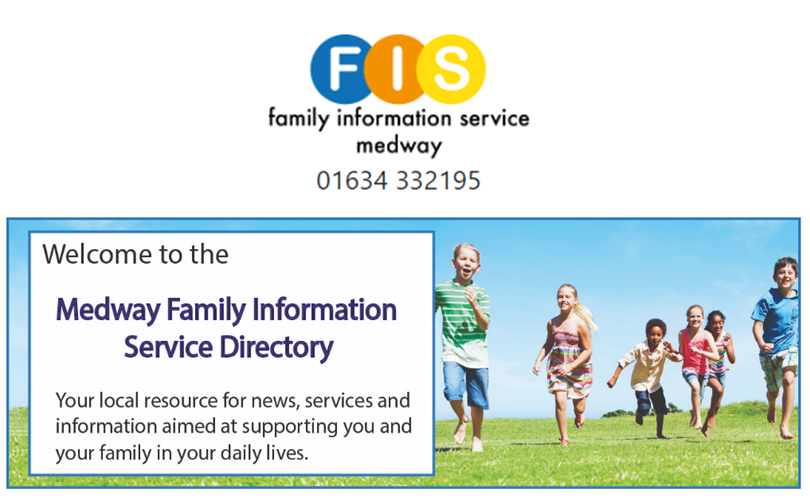 Medway Family Information logo with children running across a field